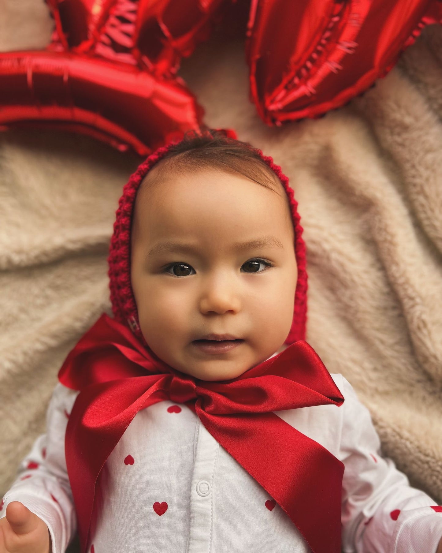 Christmas Vintage Elizabeth Bonnet / Satin Ribbon