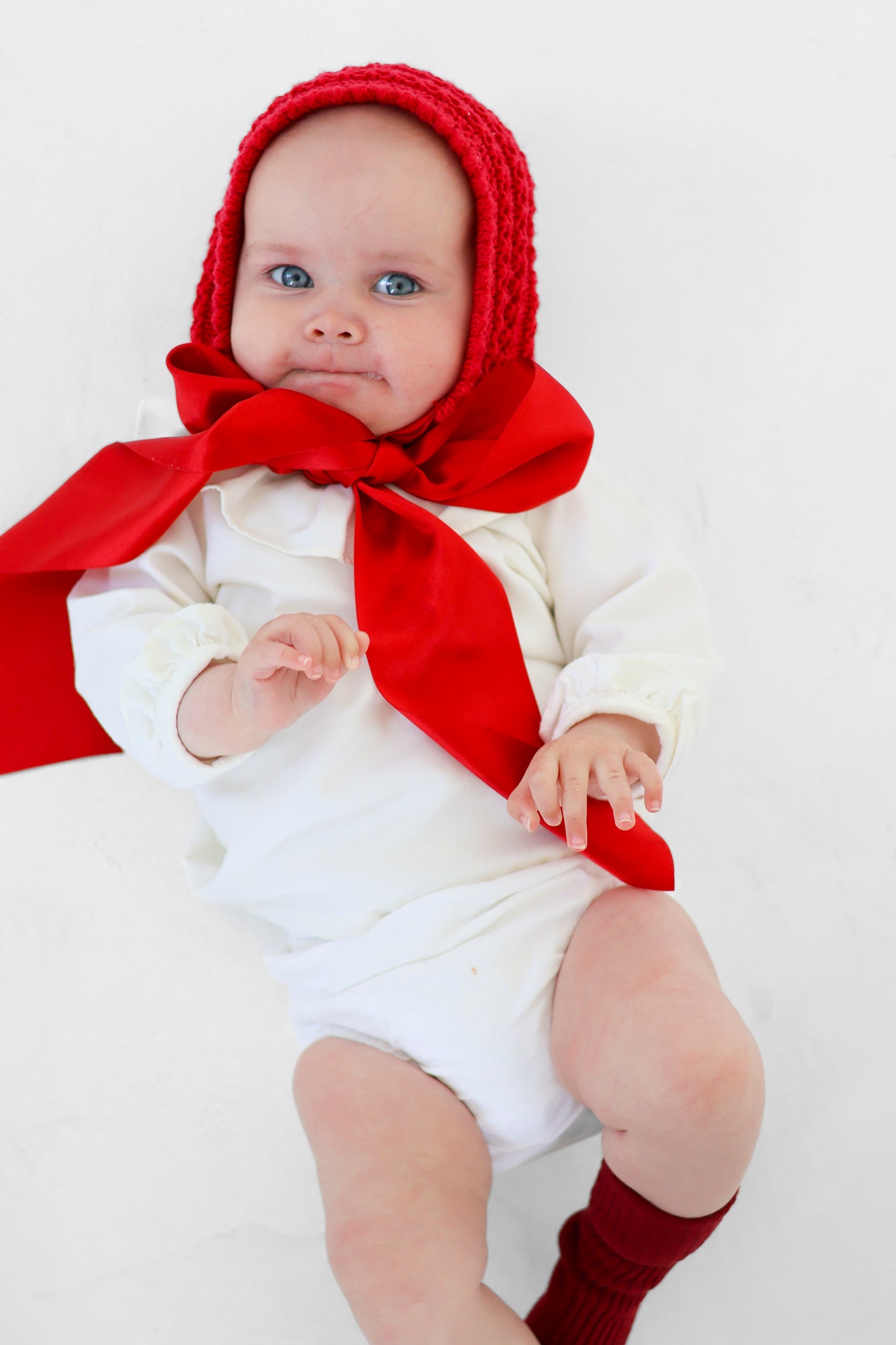 Christmas Vintage Elizabeth Bonnet / Satin Ribbon