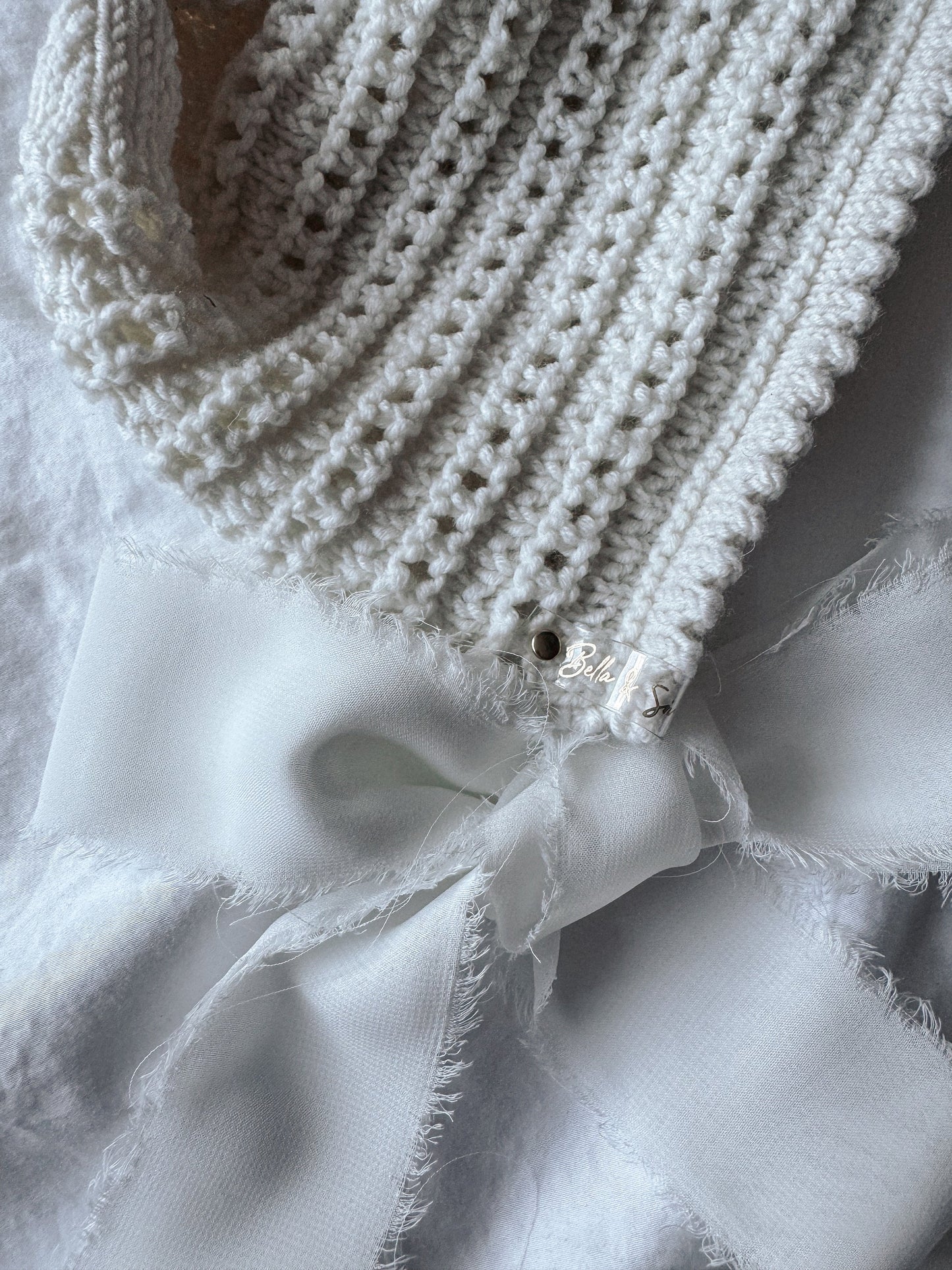 Vintage Elizabeth Bonnet / Faux Poms / Chiffon Ties